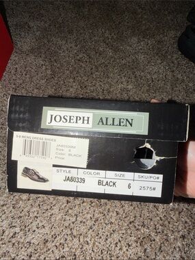 Joseph Allen Black Men's Dress Shoe Box with Brand Label